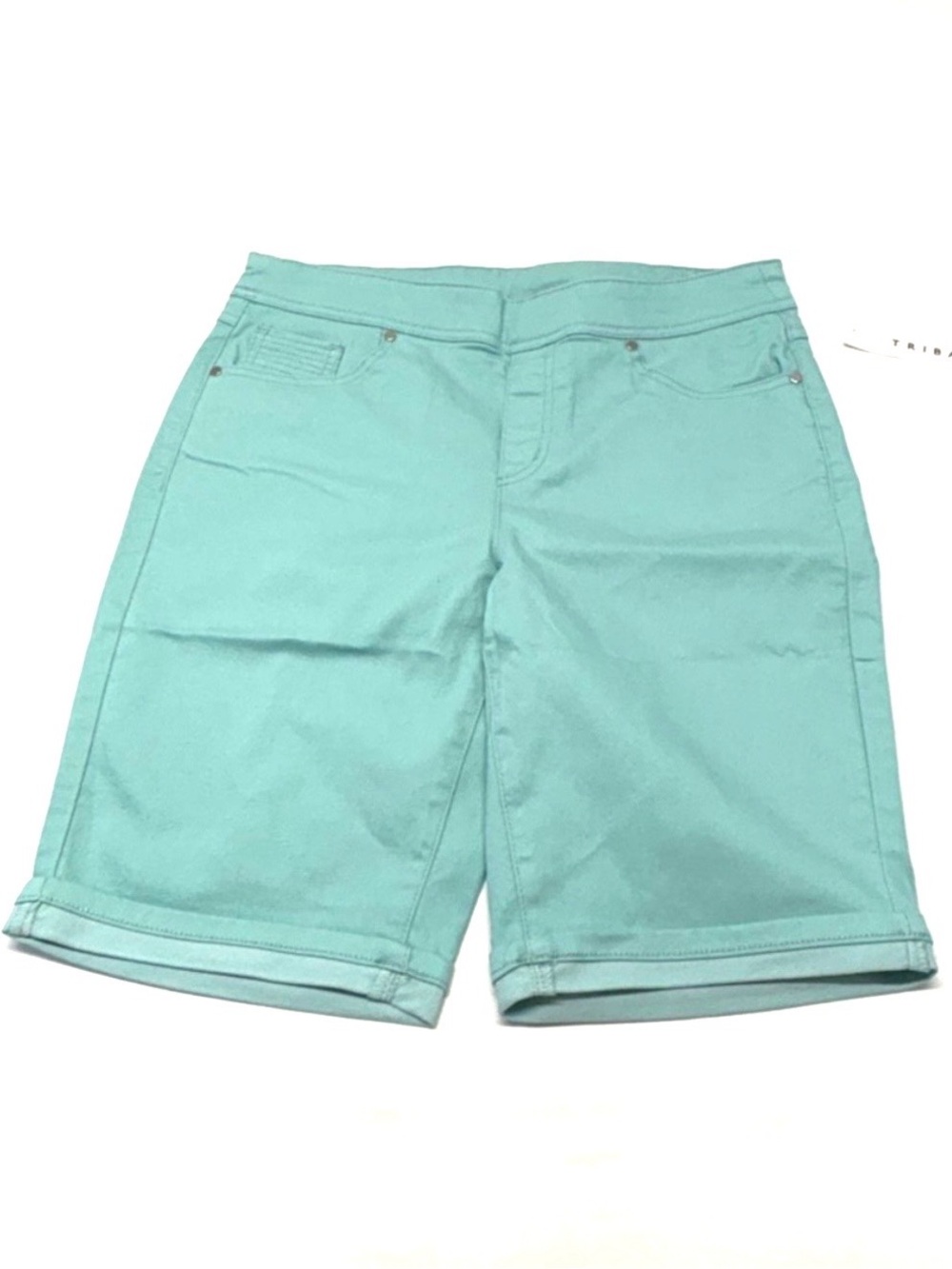 NWT Tribal 5-Pocket Bermuda Shorts Aqua Teal Size 10